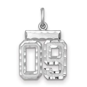 Sterling Silver, Varsity Collection, Small D/C Pendant, Number 09